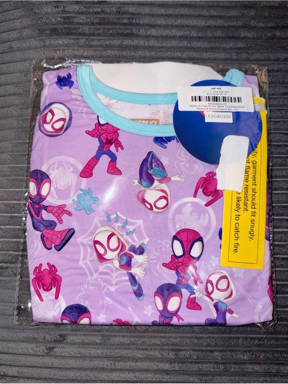 Little Sleepies bamboo 5/6 Spidey & Friends Tiny Webs Short Sleeve + Shorts
